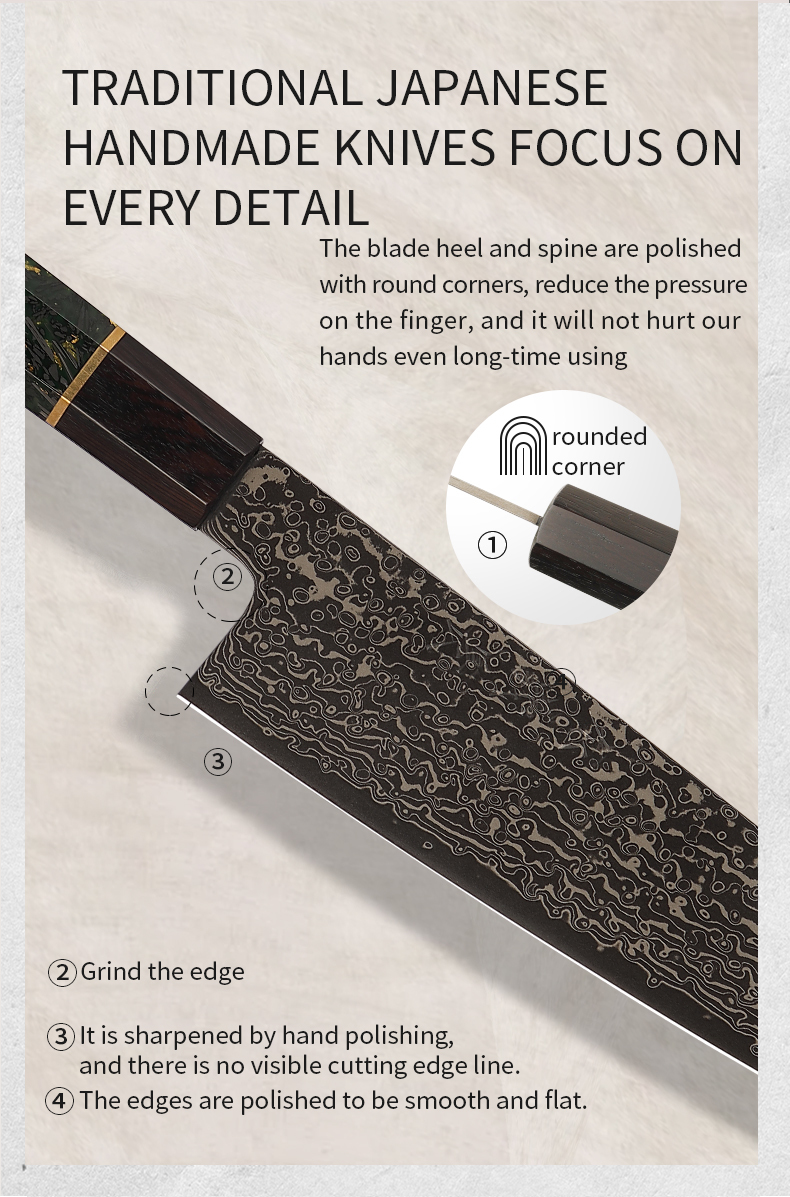 N690 Powder Steel Gyuto Knife Hand‑Forged Japanese Chef’s Knife for Modern Kitchen