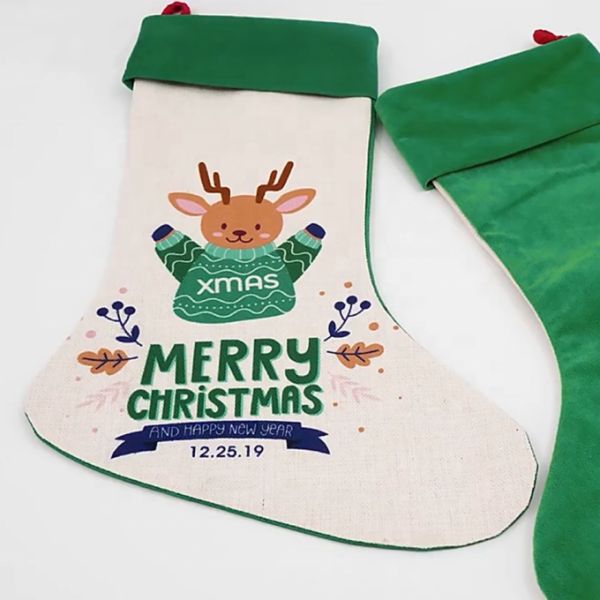 Christmas Tree Decoration Sublimation Blank Christmas Stockings Tree Ornaments