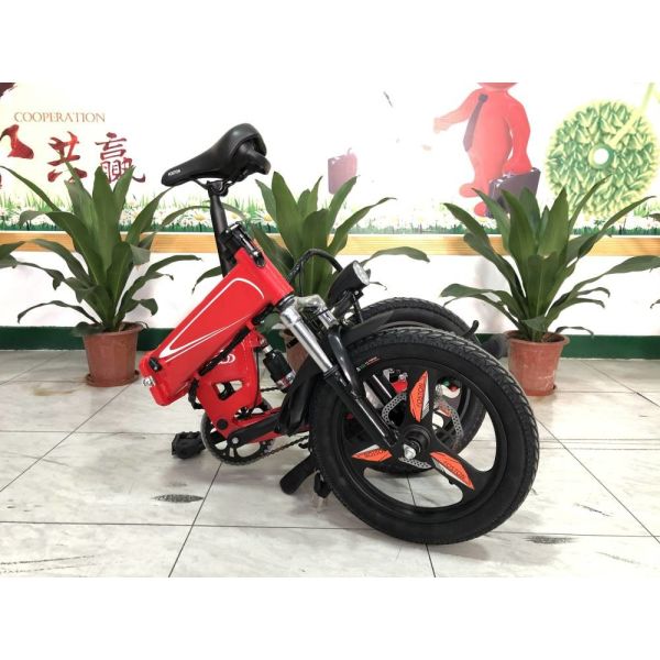 350w Folding Full Suspension Electric Bike P160 16 Inch 36v Lightweight 22.5kg RICHBIT
