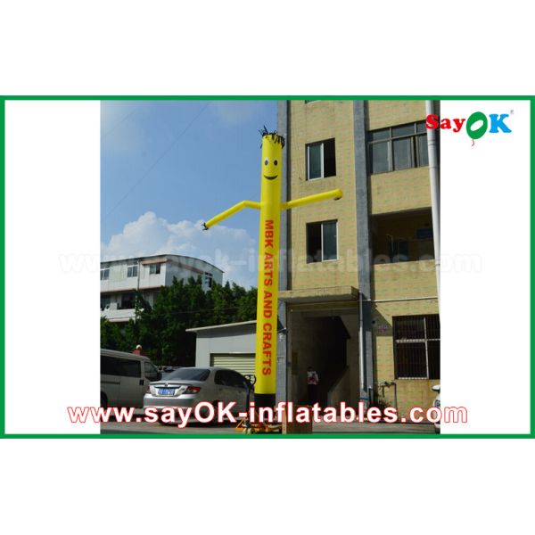 Inflatable Wacky Waving Tube Man Yellow Inflatable Air Dancer Cooker For Advertising , Inflatable Sky Dancer
