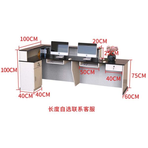 Office Furniture Modern Design White Reception Desk Counter for Convenience Store