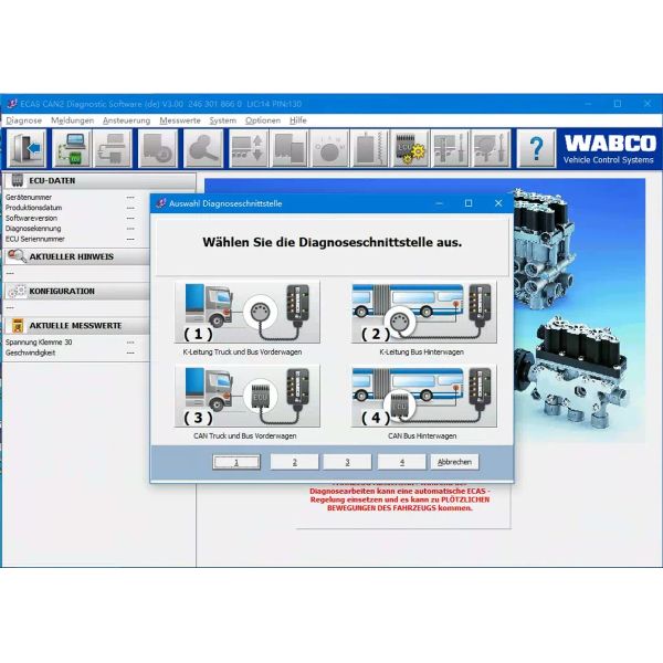 For Wabco Kit Diagnostic Tool WDI ABS EBS Truk Bus Automatic Diagnostic Interface For Wabco Diagnosis+Cf53 Laptop