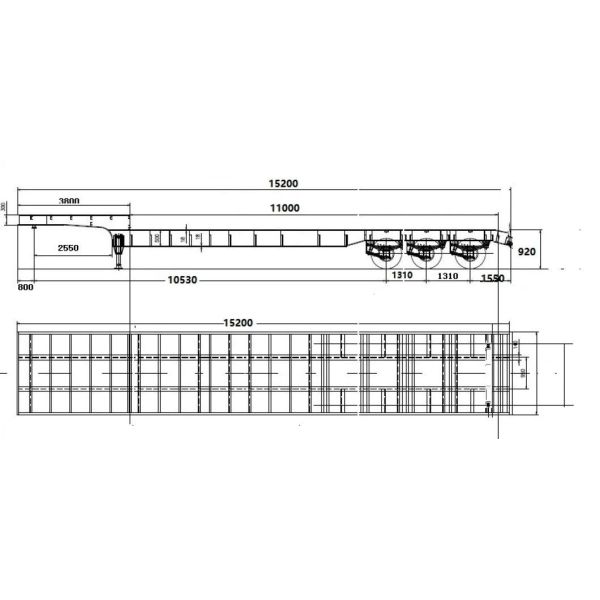 Flatbed 3 Axles 40FT Container Semi Trailer for Container Transportation