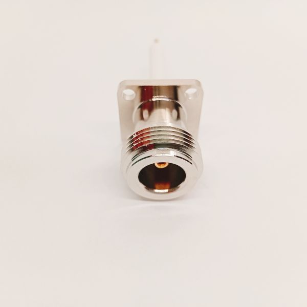 N Type Female Connector DC-6GHz with Nickel Plated Brass and PTFE Insulator Flange Mount RF Connector