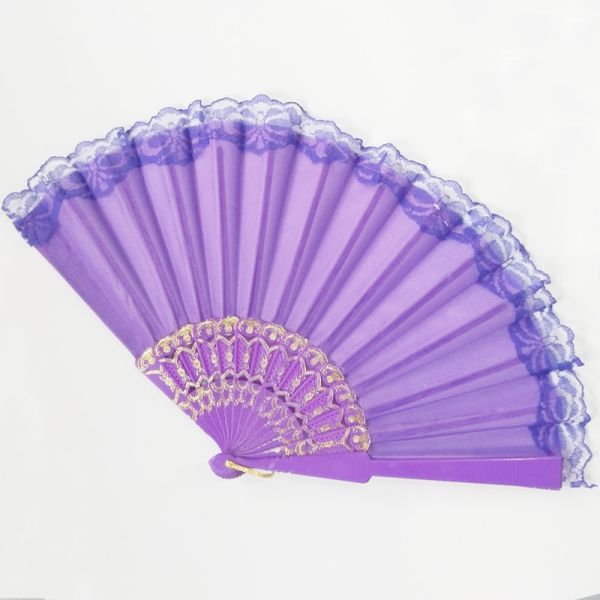 Wholesale Festival Party Performance Dance Lace Fan Wedding Gift Lace Plastic Fan