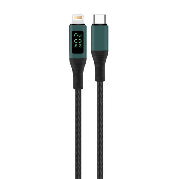 1M 2A Trenzado con TPE con aleación de aluminio Cable de pantalla digital personalizable para carga de teléfonos móviles