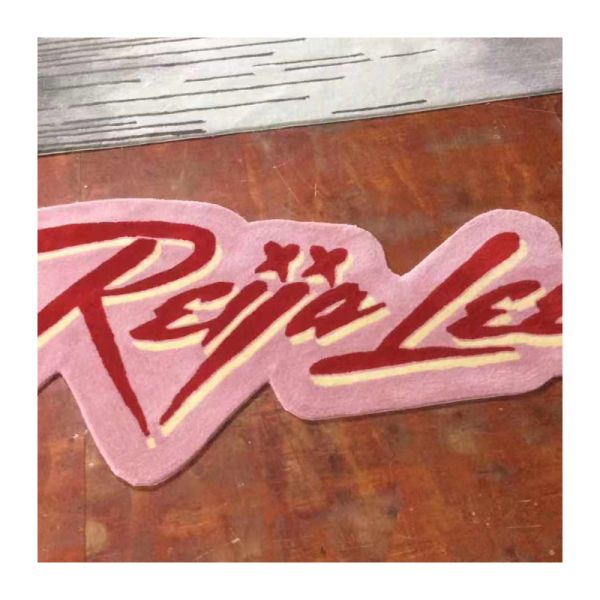 Handmade Logo Rug Mat Carpet with Cotton Cloth Backing and Acrylic Surface Material