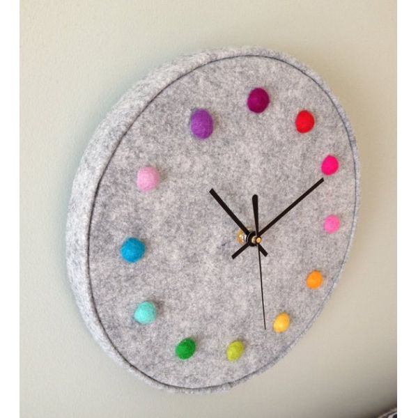 Felt Round Laser Logo Large Wall Clocks Home Decoration Products 12mm Sheet