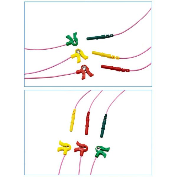 Professional Medical Consumables D Type Newborn Electrode Clip Wire Mini ECG Lead Wires for Newborns
