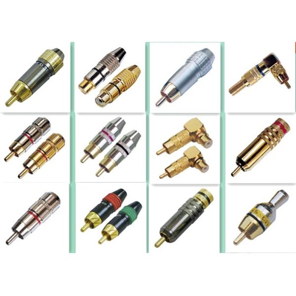 VK10162 RCA Cable Connectors With Nickel Plated  / Gold Plated Body