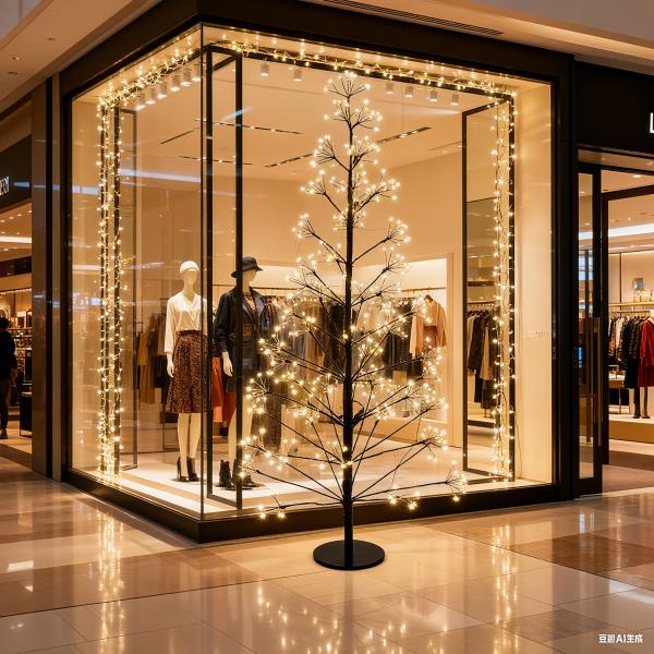 Simulated wire Christmas tree - suitable for holiday home decoration. Copper wire LED tree lights of various heights for Christmas parties.