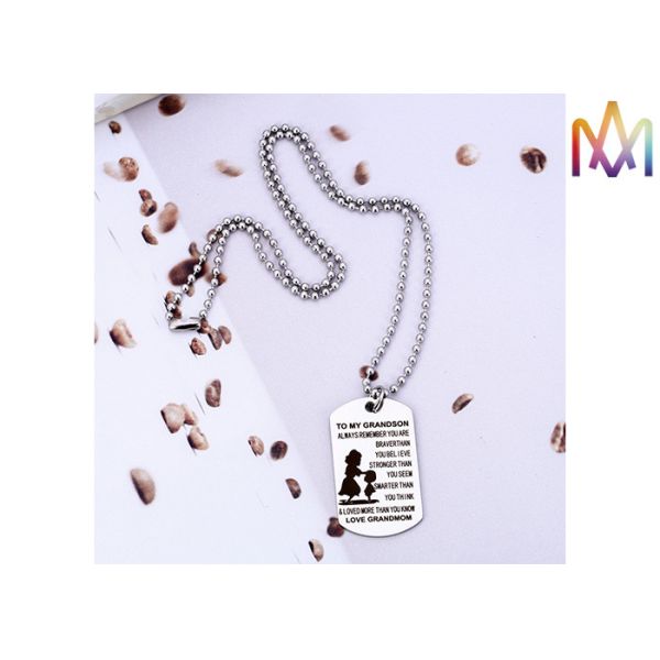 2.5mm Thickness Waterproof Engraved Pendant Necklace