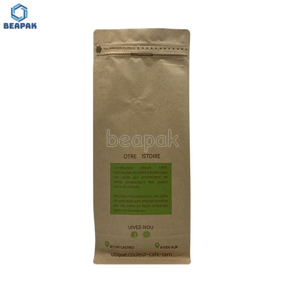 Прокатанная молния сумки кофе бумаги Крафт 150 микронов