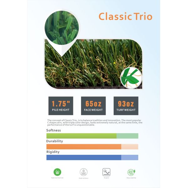 Natural Looking Garden Commercial Artificial Turf Rug Synthetic Turf Lawn ECO Backing 100% Recyclable