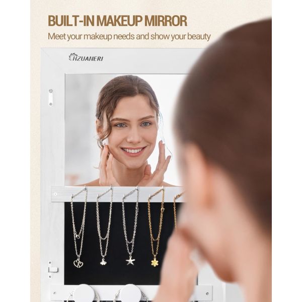 Cabinet de espejos de madera de longitud completa sin marco Cabinet de joyas de espejo moderno