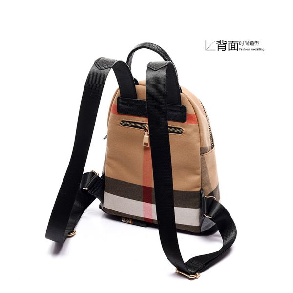Women Leisure Backpack Style Plaid CanvasBackpack Mommy Bag School Feng Bag