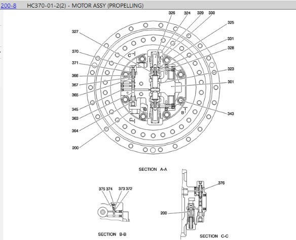Bloque de cilindro final de la impulsión del PISTÓN SK210-8 del motor del dispositivo del viaje de YN15V00037S112 Nabtesco GM38