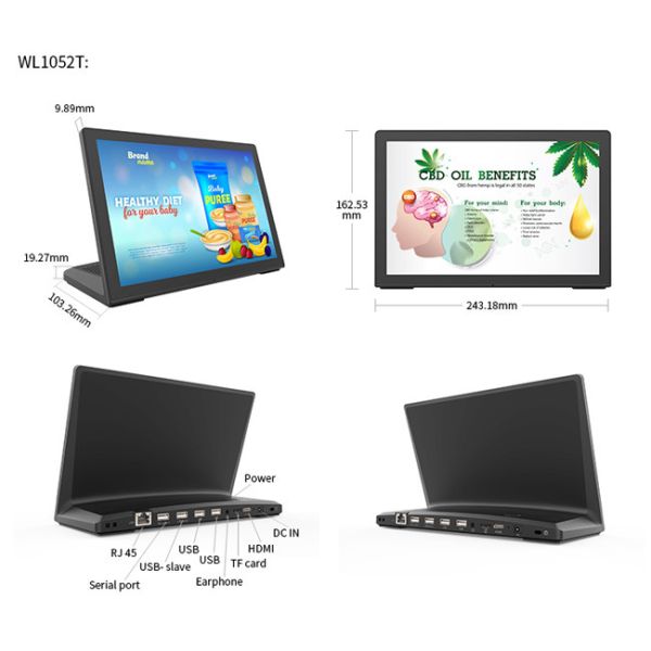 Multi дисплей все LCD касания RK3288 в одной панели Signage ПК 1024*600 LCD цифров