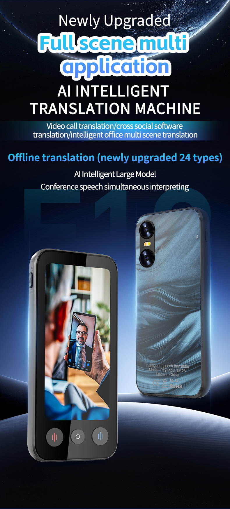 Real Time Voice Calling Translator 142 Languages Two Way Translation Device