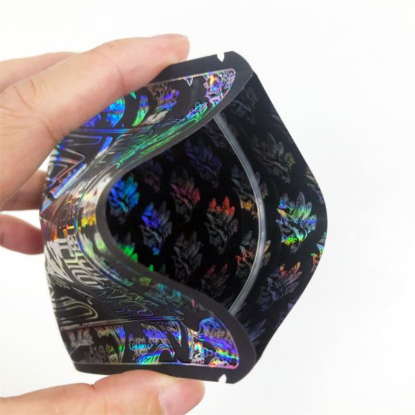 3 Side Seal Marijuanna Packaging Bag Mylar Holographic With Zipper