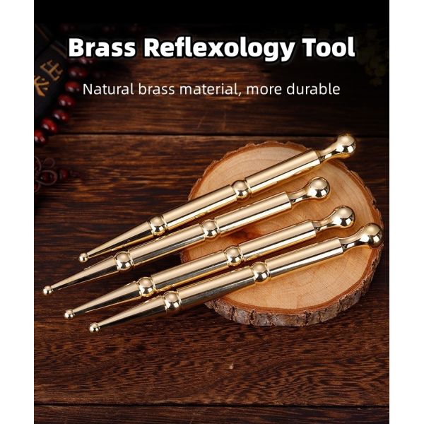 Metal Body Probe Acupressure Stick Pen Advanced Brass Acupoint Therapy Ear Massager for Body Massage