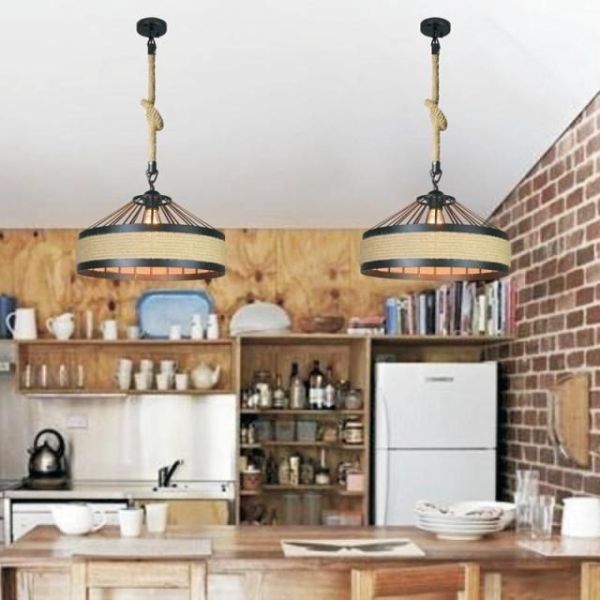 Vintage  rope pendant light chandelier Lighting For dining room Kitchen (WH-VP-15)
