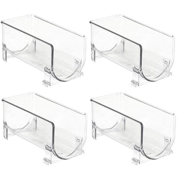 Plastic Wine and Water Bottle Holder Stackable Clear Wine Rack Storage Organizer for Fridge, Cabinet, Pantry, Kitchen