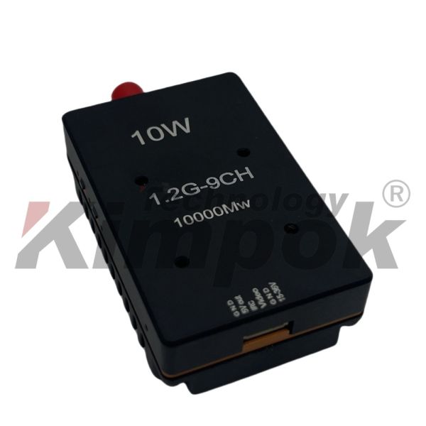 1.2GHz 10W 9CH Wireless FPV Video Transmitter Adjustable Power for Racing Drone