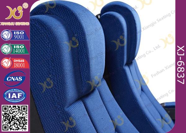 Molded PU Foam Gravity Fold Up Theatre Seating Chairs Fabric Cover With Push Back