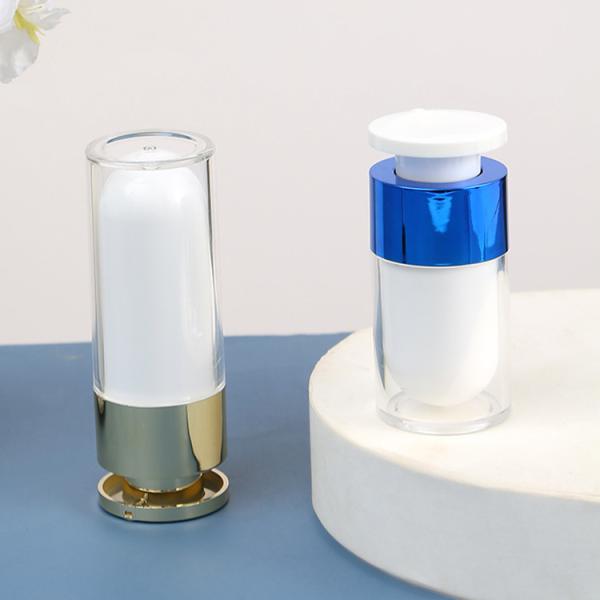 Acrylic Senior PAK Elegant 1oz 2oz Empty Cosmetic Transparent White Black Gold Blue Airless Lotion Serum Pump Bottle