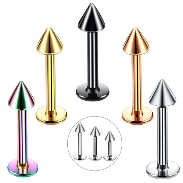 Surgical Steel Assorted Colors Zircon Labret Stud Lip Piercing Ear Cartilage Tragus Helix Ring Fashion Charming Jewelry