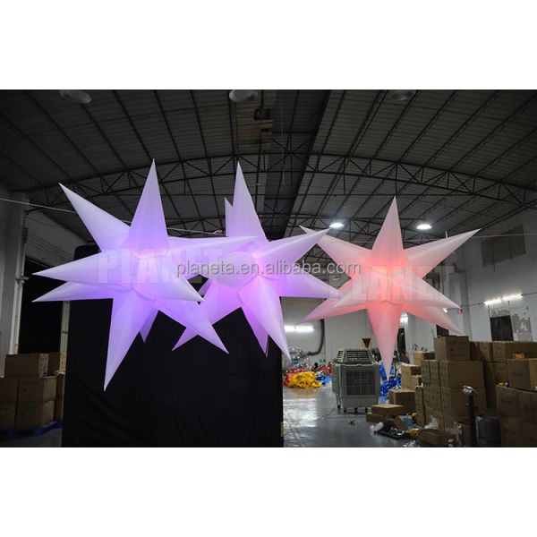 Wholesale LED Inflatable Star Balloon with Lights Christmas Hanging Decorative Stars for Party Wedding Stage Event Festival