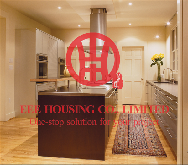 Customized Modern Laminated Wood Grain Color Kitchen Cabinet with Excellent Design and Quality