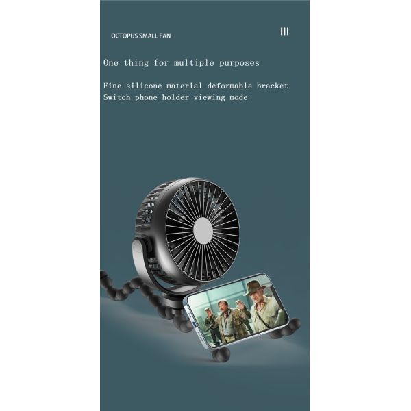 Handheld Mini Personal Fan Versatile USB Rechargeable Baby Stroller Fan for Household