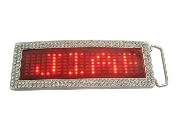 Programmable LED message belt buckle in five colors