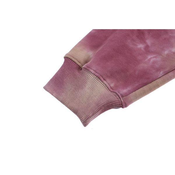 Crew Neck Tie Dye Terry Oversized Hooded Sweatshirt