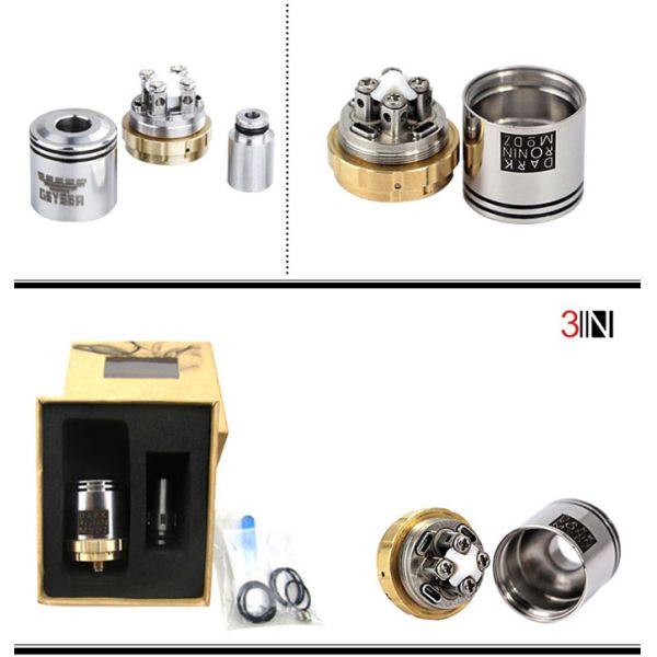 304 Stainless Steel DIY RDA Drip Tank Geyser Atomizer , Rebuildable Atomizer Tank Geyser