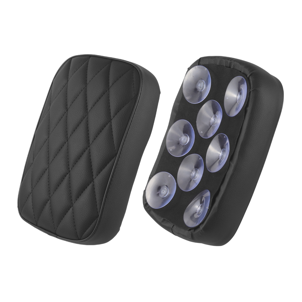 Motorcycle seat, black retro diamond pattern rear seat cushion, rear passenger cushion seat, 8 suction cups, suitable for Harley Sportster Dyna Custom Chopper.