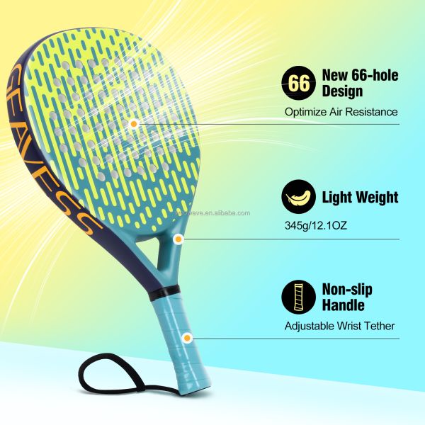 Paddle shape Round Shape Woowave Design OEM Carbon Fiber Padel Racket for Sports