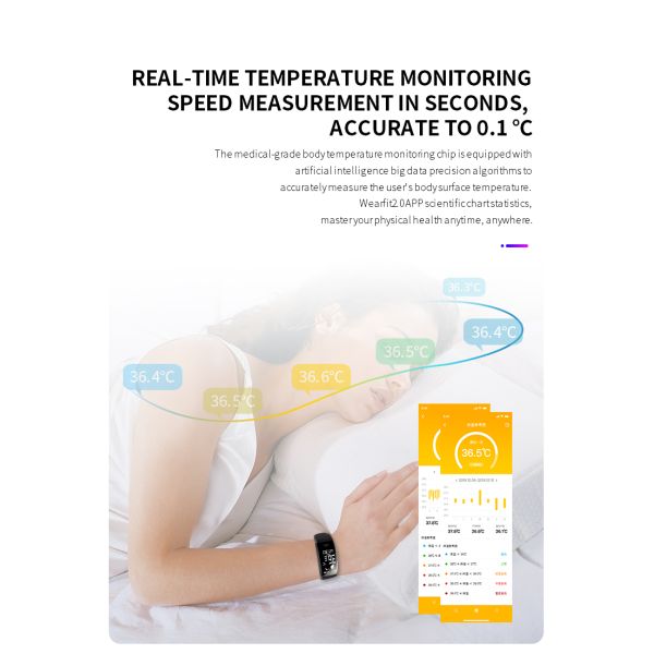 Pulsera elegante de la pantalla táctil de la prenda impermeable IP67 del reloj de Rate Blood Pressure Oxygen Ladies del corazón T15