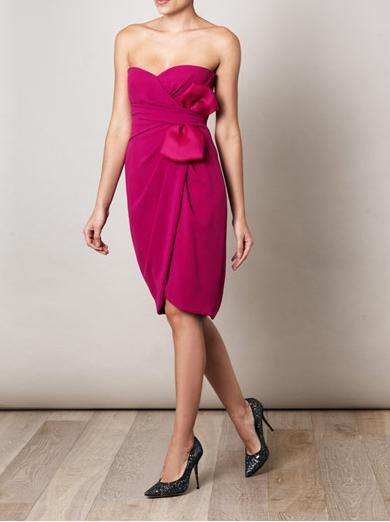 Vestidos de noche sin tirantes de la gasa, vestido formal del Mediados de-muslo del arco