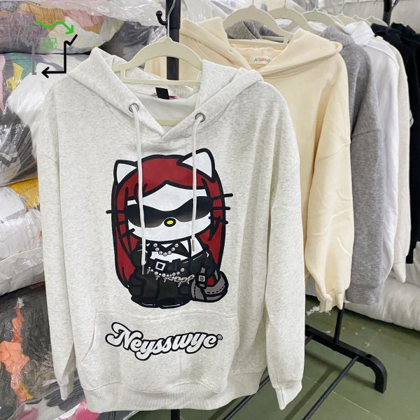 2nd Hand Chinese Hooded Sweatshirt Fashionable Large Sized Used Winter Clothes
