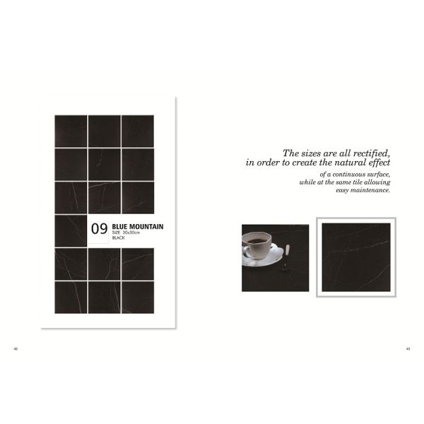 300x300mm black colorblack and white ceramic floor tile,anti-skid surface