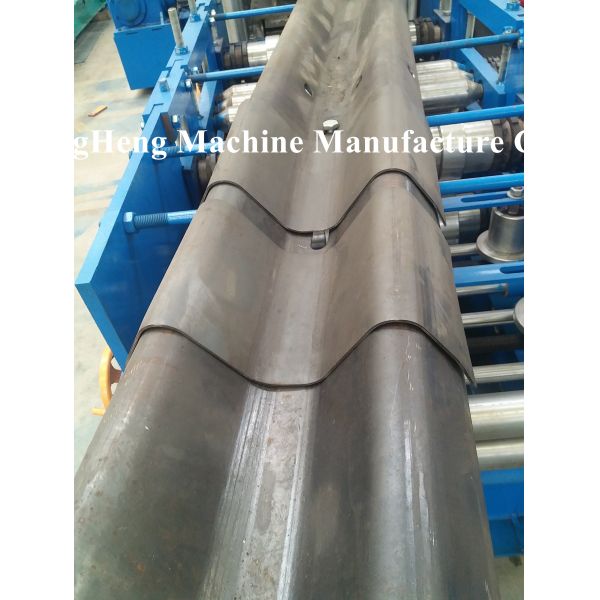 Automatic Highway Guardrail Roll Forming Machine For 475 mm Coil PLC control