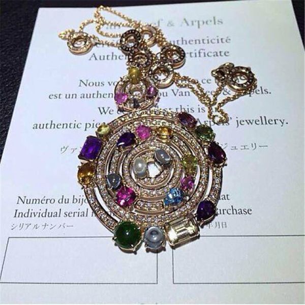 Luxury jewe factory necklace 18k gold white gold yellow gold rose gold gem diamond  necklace