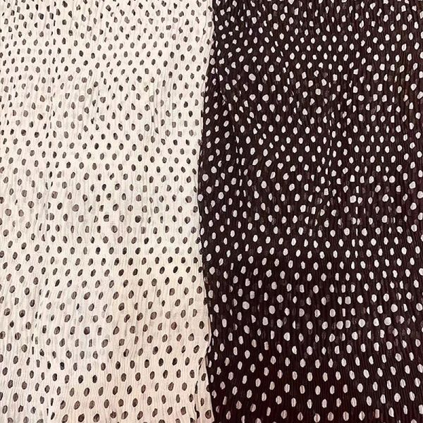 Sustainable 145cm Polyester Crepe De Chine Fabric / Polka Dot Crepe Fabric