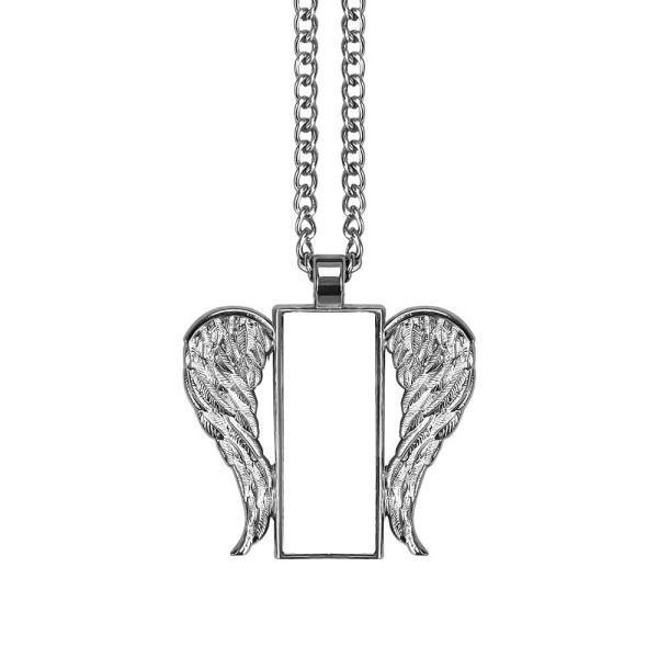 Sublimation Photo Necklace Blanks Wings Pendant Ornament Diy Printing Customized Logo Sublimation Angel Wing Necklace