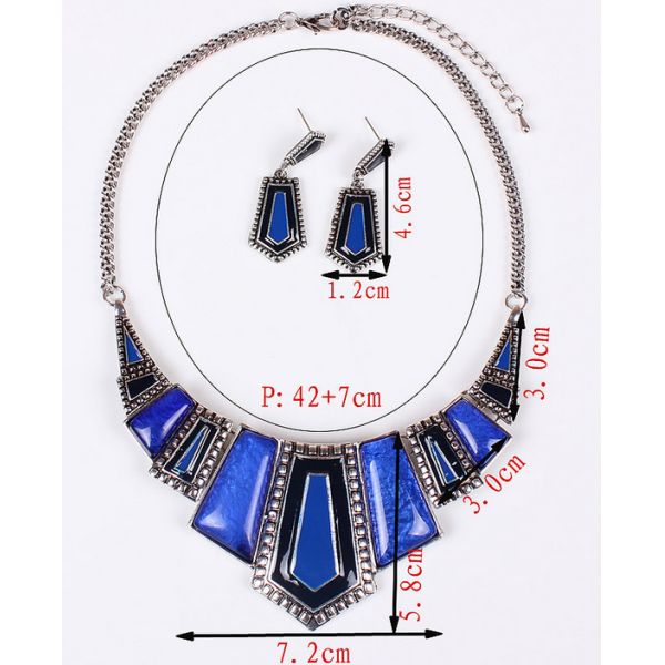Hot new imitation stone resin plus drip Necklace with earrings