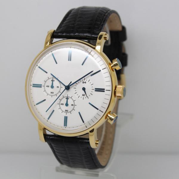 OEM Stainless Steel Watches / Genuine Leather Band Watches With Power Reserve