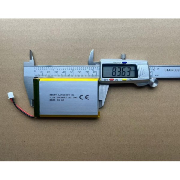 7.4V 3000mAh Lithium Ion Battery Pack with 500 Cycles Life for Portable Printers